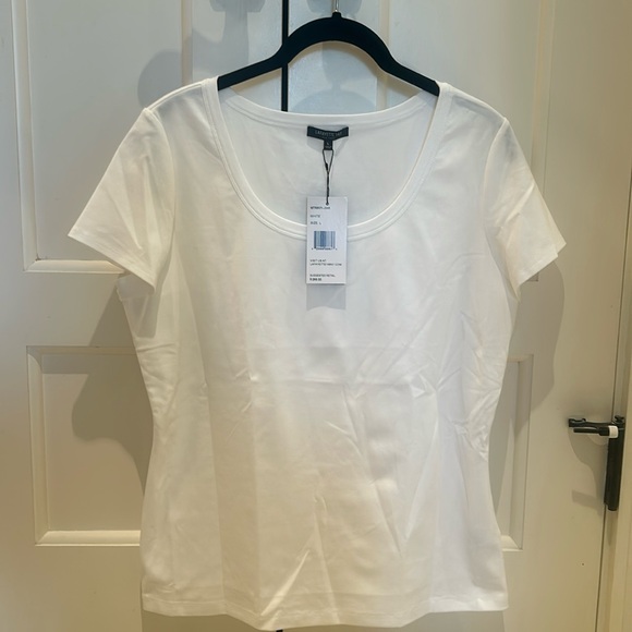 Lafayette 148 New York Tops - NWT Lafayette 148 White Short Sleeved Tee Size L